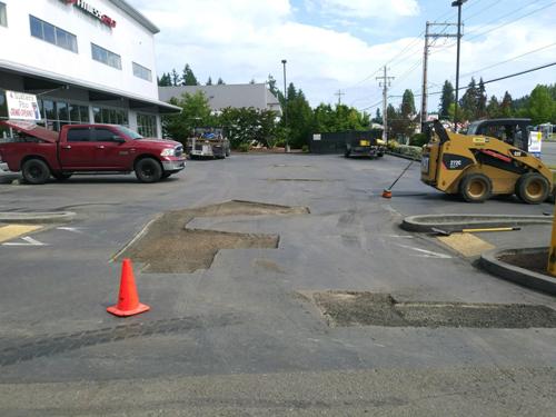 Asphalt parking lot patching